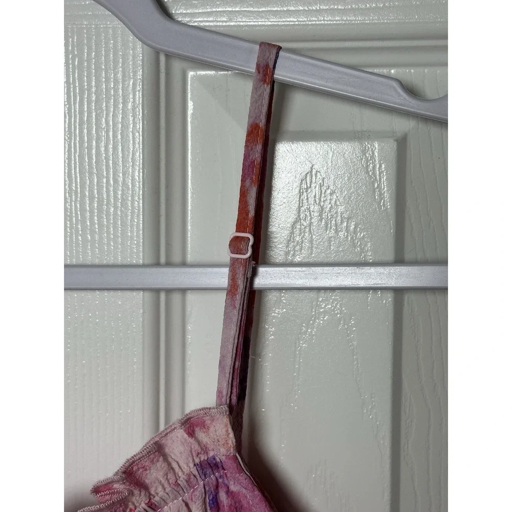 Wild Fable Womens Small Tiered Ruffle Tank Top in Light Pink Butterfly Print - Picture 7 of 12